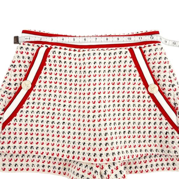 MAJE Irona Tweed Skort in Ecru, Red, & Navy FR36|S - Picture 9 of 10